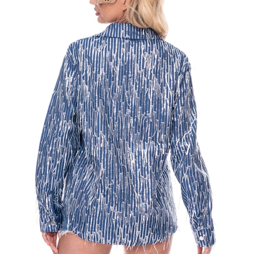 GALITA western vibes, snap front sequin fringe, top size, small and medium - Picture 3 of 5